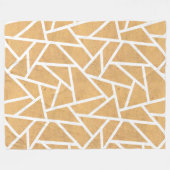 Geel en wit mozaïekpatroon fleece deken (Voorkant (Horizontaal))