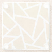 Geel en wit mozaïekpatroon glazen onderzetter (Achterkant)