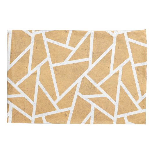 Geel en wit mozaïekpatroon kussensloop (Achterkant)