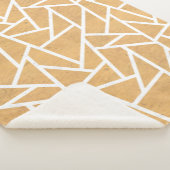 Geel en wit mozaïekpatroon sherpa deken (3/4)