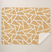 Geel en wit mozaïekpatroon sherpa deken (Voorkant (horizontaal))