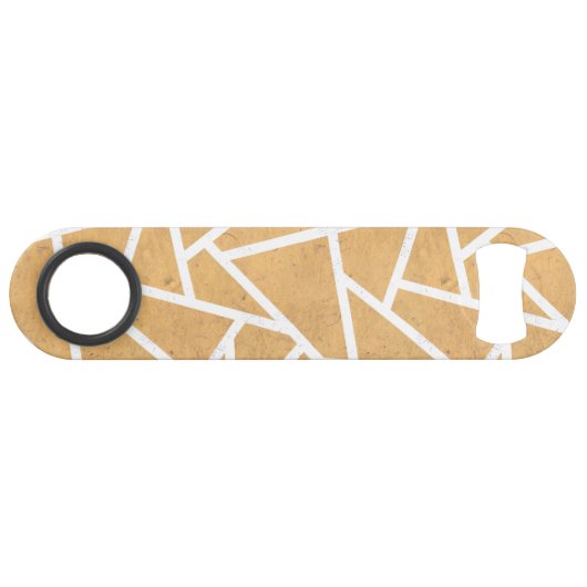 Geel en wit mozaïekpatroon speed flessenopener (Voorkant (Horizontaal))