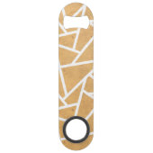 Geel en wit mozaïekpatroon speed flessenopener (Voorkant)