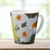 Geel en wit Narcissus Floral Latte Mok