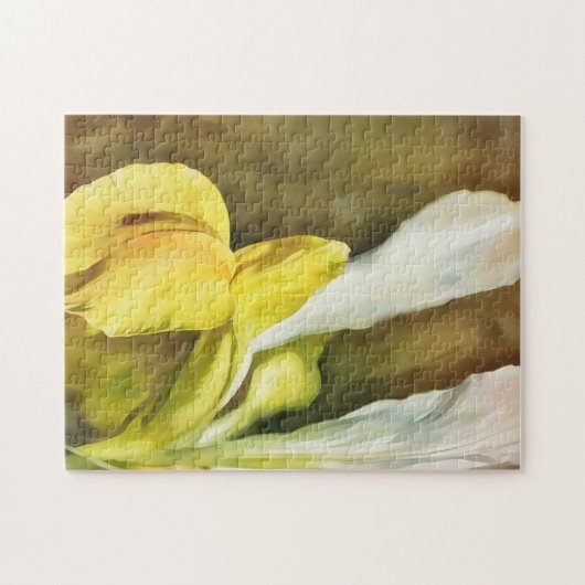 Geel en wit Nederlandse Iris Art Puzzel Legpuzzel (Horizontaal)