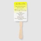 Geel en wit ombre Wedding Programme Handwaaier (Voorkant)