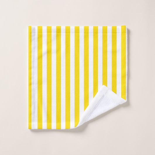 Geel en wit patroon met deklaag bad handdoek (Wasdoekje)