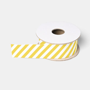 Geel en wit patroon met strepen grosgrain lint
