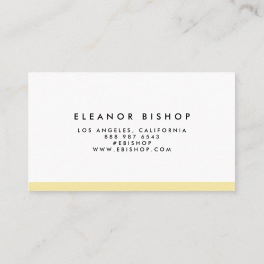 Geel en wit patroonpatroon visitekaartje (Achterkant)