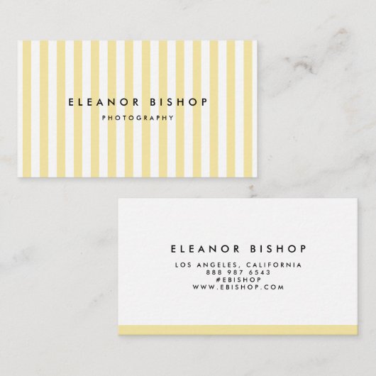 Geel en wit patroonpatroon visitekaartje (Voorkant / Achterkant)