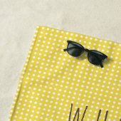 Geel en wit poka Dot Cute Llama Strandlaken (In situ)