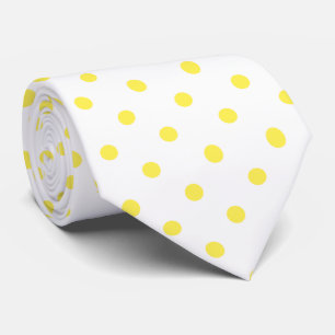 Geel en wit poka Dot Necktie Stropdas