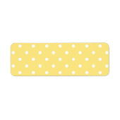 Geel en wit poka stipt patroon. etiket (Voorkant)