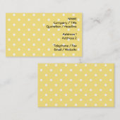 Geel en wit poka stipt patroon. visitekaartje (Voorkant / Achterkant)