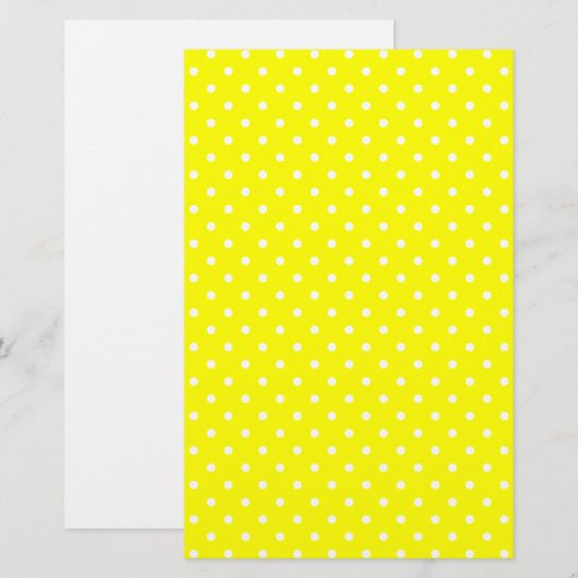 Geel en wit pokaatvlek briefpapier (Voorkant / Achterkant)