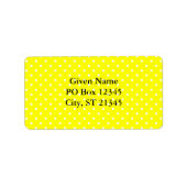 Geel en wit pokaatvlek etiket (Voorkant)