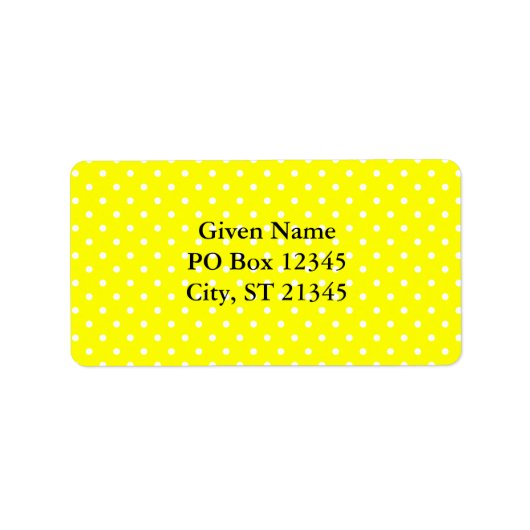 Geel en wit pokaatvlek etiket (Voorkant)