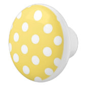 Geel en wit pokadopatroon keramische knop (Rechts)