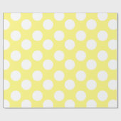 Geel en wit pokdot Gift Wrapping Paper Cadeaupapier (Vlak)