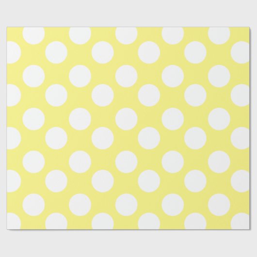 Geel en wit pokdot Gift Wrapping Paper Cadeaupapier (Vlak)