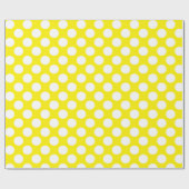 Geel en wit Polka Dots Cadeaupapier (Vlak)
