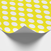 Geel en wit Polka Dots Cadeaupapier (Hoek)