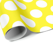 Geel en wit Polka Dots Cadeaupapier (Rol Hoek)