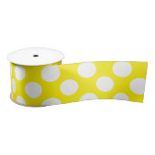 Geel en wit Polka Dots Satijnen Lint (Spoel)