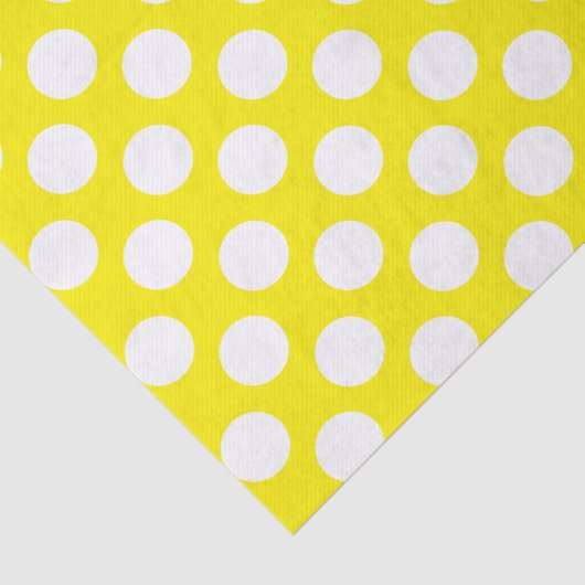 Geel en wit Polka Dots Tissuepapier (Detail)