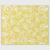 Geel en wit Retrofiets Cadeaupapier (Vlak)