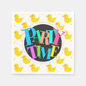 Geel en wit rubber eend, eend servetten (Voorkant)