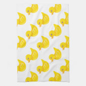 Geel en wit rubber eend, eend theedoek (Verticaal)