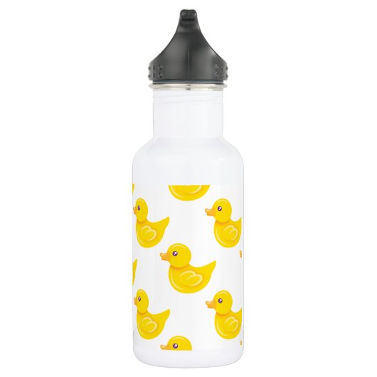 Geel en wit rubber eend, eend waterfles  (Rechts)