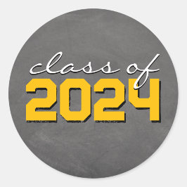 Geel en Wit Schoolbord Afstudeer Stickers