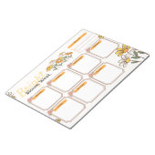 Geel en wit speels bloemendagplanner notitieblok (Schuin)