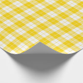 Geel en wit speldenpatroon cadeaupapier (Hoek)
