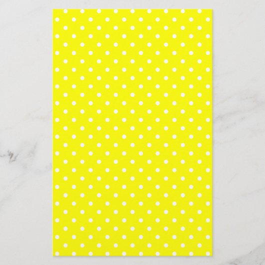 Geel en wit stippenpatroon briefpapier (Voorkant)