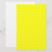 Geel en wit stippenpatroon briefpapier (Voorkant / Achterkant)