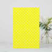 Geel en wit stippenpatroon briefpapier (Staand voorkant)