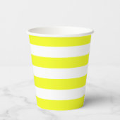 Geel en Wit Streep Papieren beker (Achterkant)