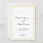 Geel en wit strepen Moderne bruiloft Kaart (Voorkant)