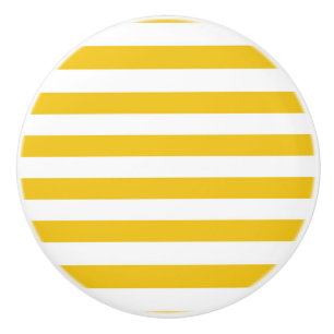 Geel en wit Stripes Modern Striped Chic Bedroom Keramische Knop