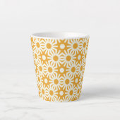 Geel en wit ventilator latte mok (Voorkant)