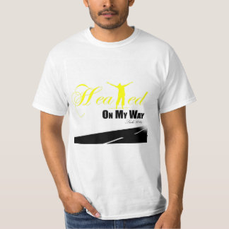 Geel en wit "Verwarmd op mijn weg" Shirt