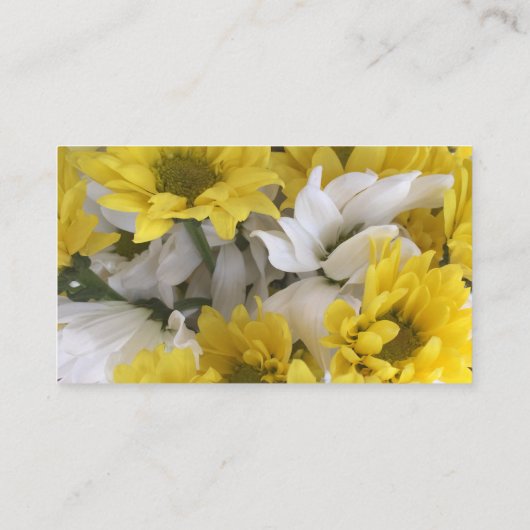 Geel en wit visitekaartje (Achterkant)