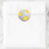 Geel en Wit Voetbal Ronde Sticker (Tas)