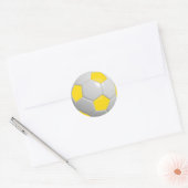 Geel en Wit Voetbal Ronde Sticker (Envelop)