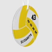 Geel en wit Volleybal 4 | DIY-naam Ornament (voorkant)