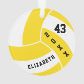 Geel en wit Volleybal 4 | DIY-naam Ornament (achterkant)