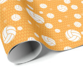 Geel en wit Volleybal gevild Cadeaupapier (Rol Hoek)